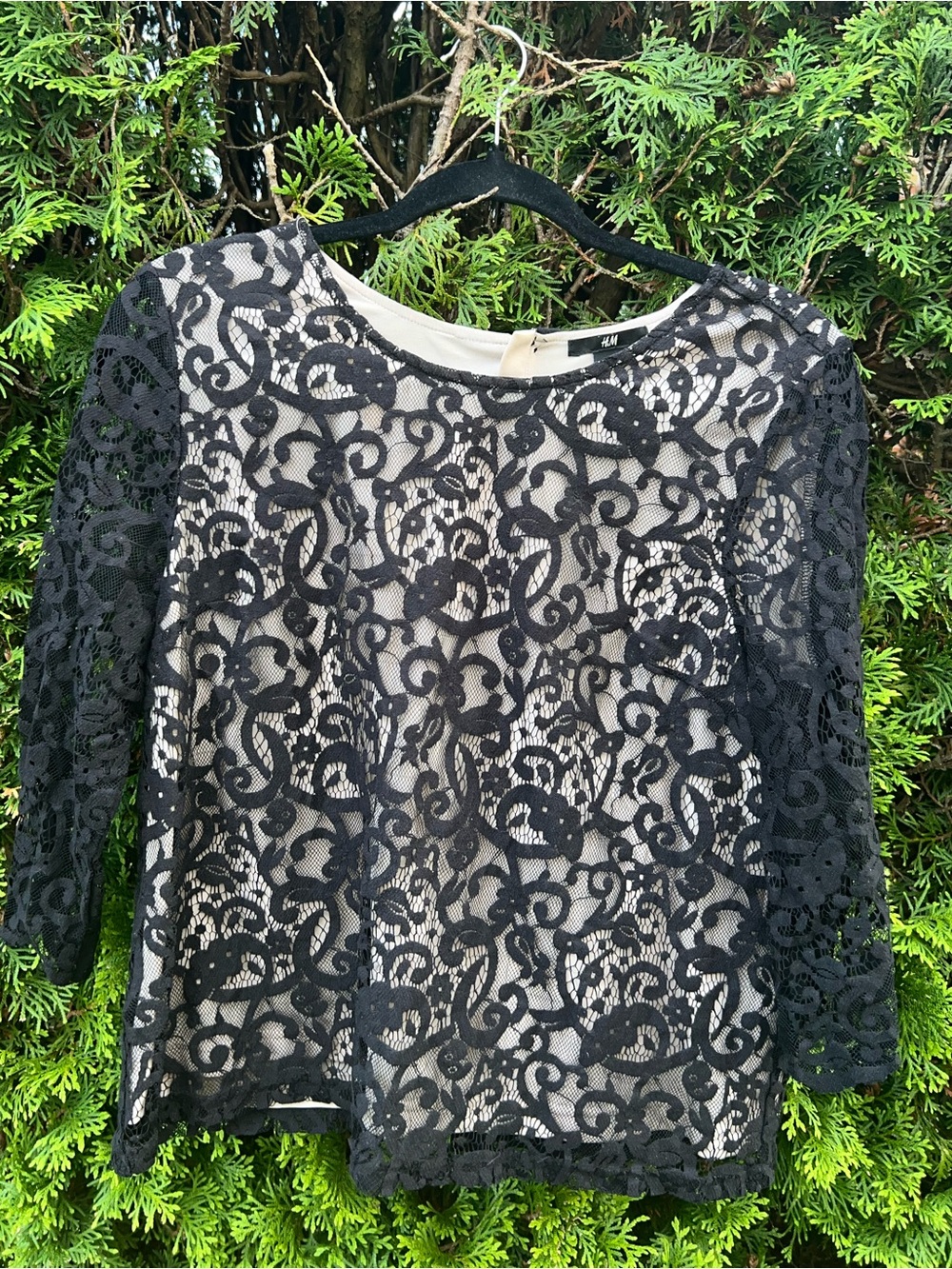 H&M Black Lace Blouse